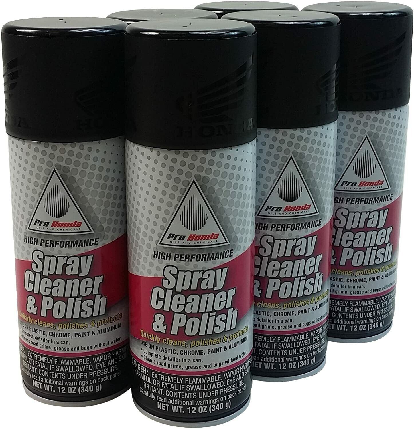 PRO HONDA Motorcycle High Performance Spray Cleaner & Polish 6 CANS 12 OZ 6 pack