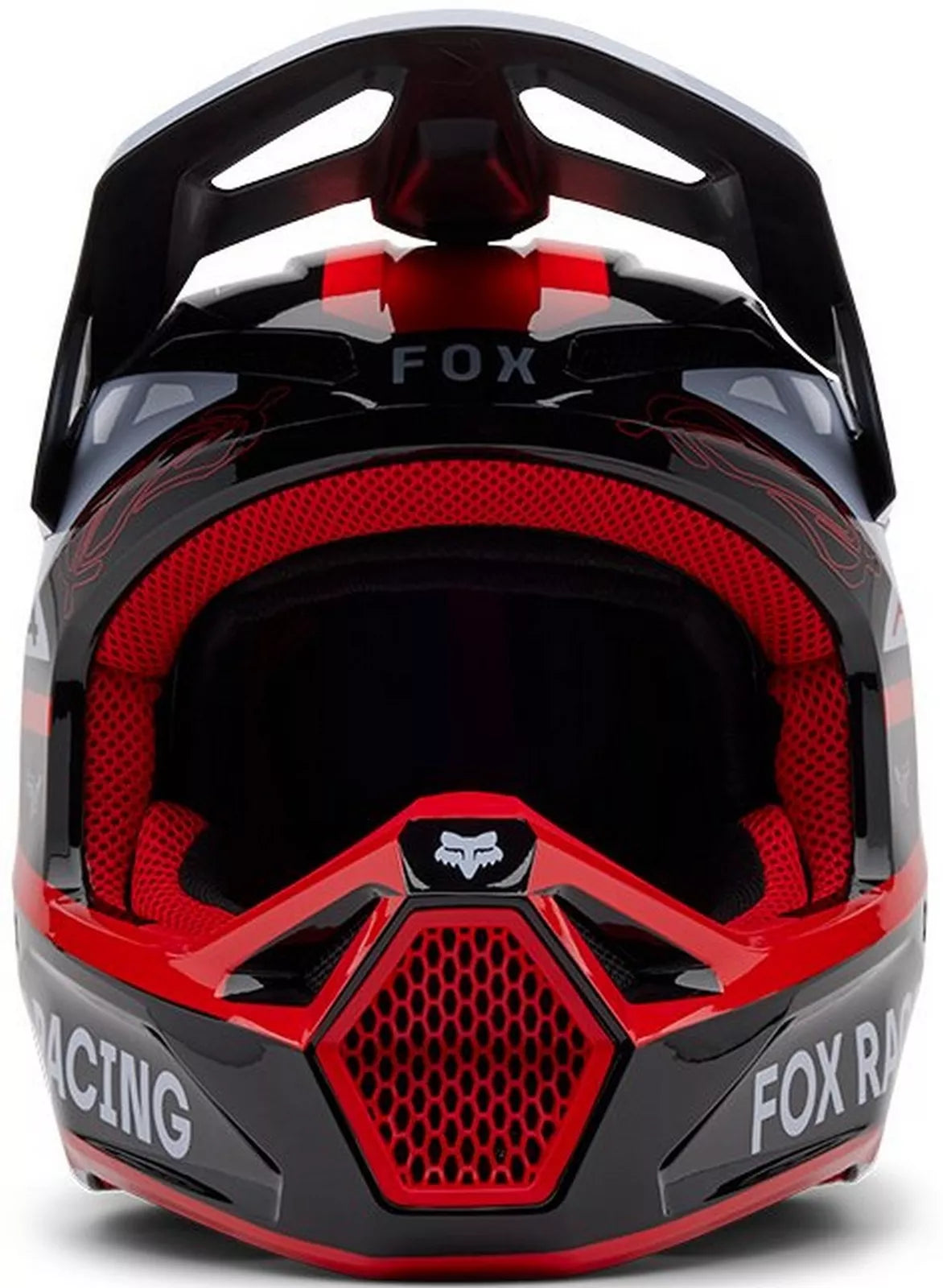 Fox Racing V1 Race Flo Red Spec Helmet