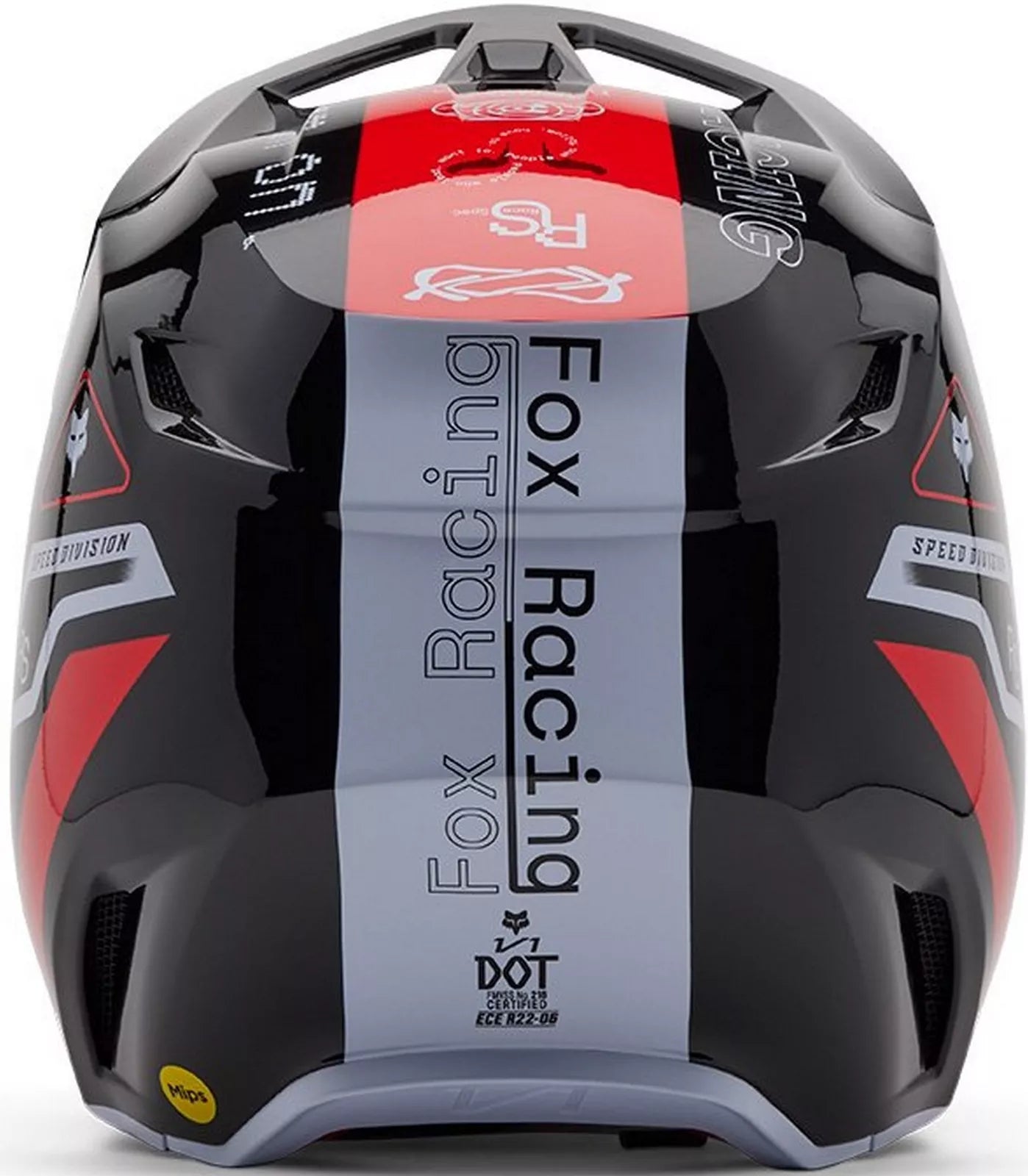 Fox Racing V1 Race Flo Red Spec Helmet