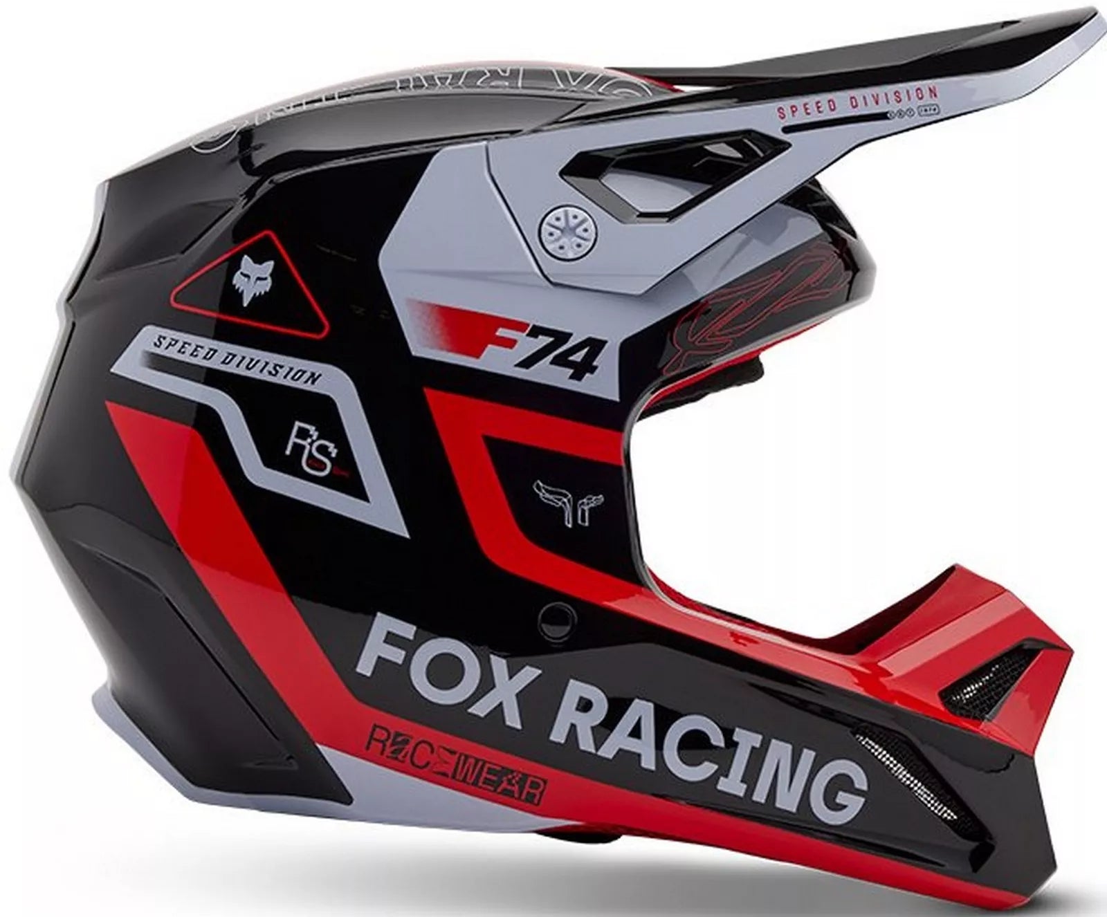 Fox Racing V1 Race Flo Red Spec Helmet